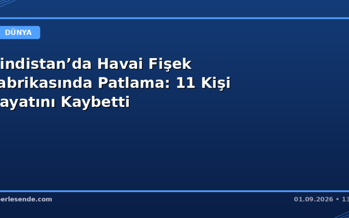 Hindistan’da Havai Fişek Fabrikasında Patlama: 11 Kişi Hayatını Kaybetti