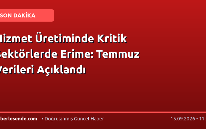 Hizmet Üretiminde Kritik Sektörlerde Erime: Temmuz Verileri Açıklandı