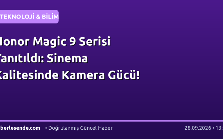 Honor Magic 9 Serisi Tanıtıldı: Sinema Kalitesinde Kamera Gücü!