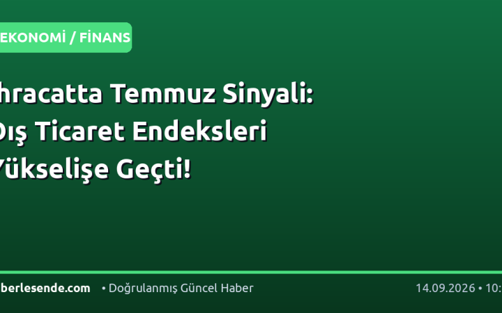 İhracatta Temmuz Sinyali: Dış Ticaret Endeksleri Yükselişe Geçti!