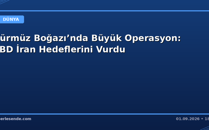 Hürmüz Boğazı’nda Büyük Operasyon: ABD İran Hedeflerini Vurdu