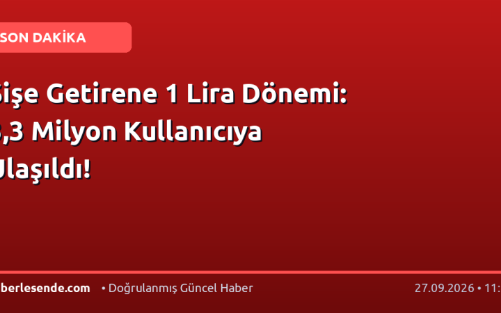 Şişe Getirene 1 Lira Dönemi: 3,3 Milyon Kullanıcıya Ulaşıldı!