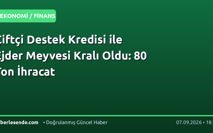 Çiftçi Destek Kredisi ile Ejder Meyvesi Kralı Oldu: 80 Ton İhracat