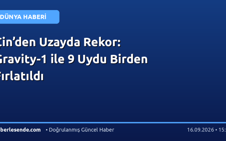 Çin’den Uzayda Rekor: Gravity-1 ile 9 Uydu Birden Fırlatıldı