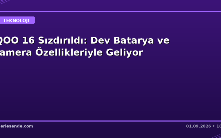 iQOO 16 Sızdırıldı: Dev Batarya ve Kamera Özellikleriyle Geliyor