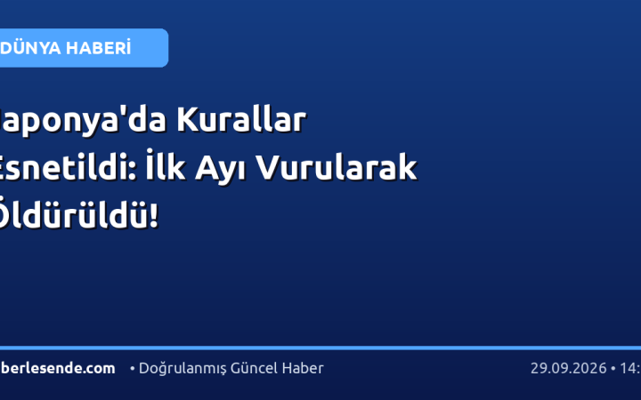 Japonya'da Kurallar Esnetildi: İlk Ayı Vurularak Öldürüldü!