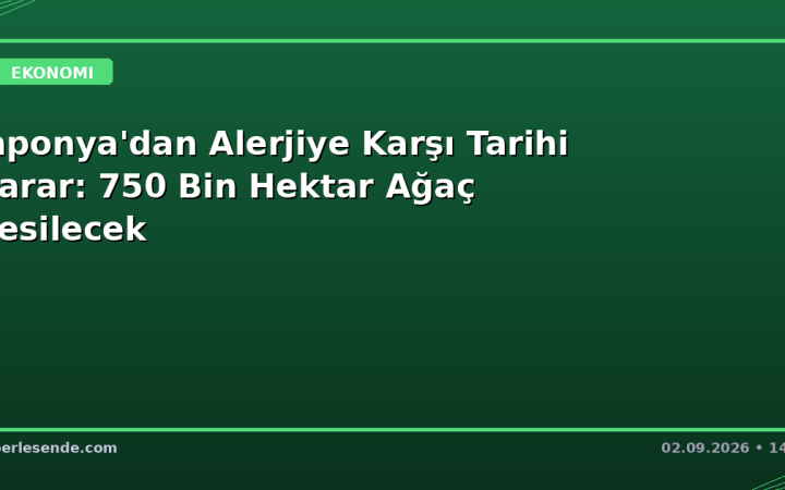 Japonya'dan Alerjiye Karşı Tarihi Karar: 750 Bin Hektar Ağaç Kesilecek