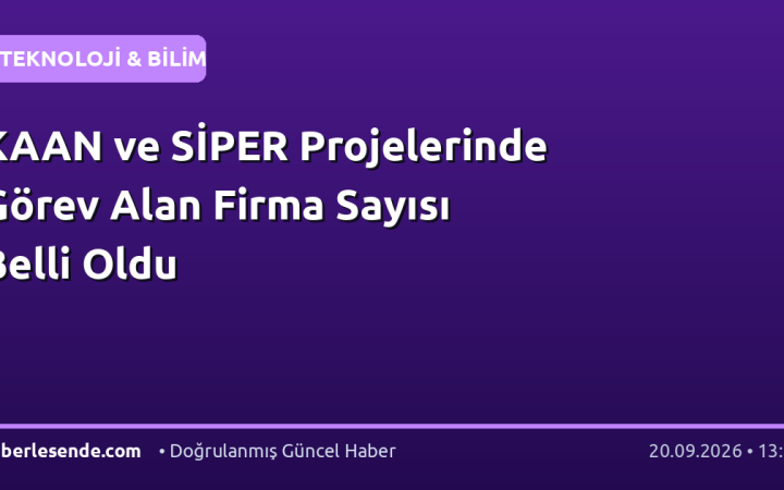 KAAN ve SİPER Projelerinde Görev Alan Firma Sayısı Belli Oldu