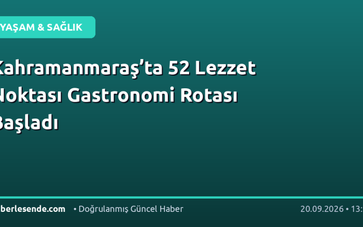Kahramanmaraş’ta 52 Lezzet Noktası Gastronomi Rotası Başladı