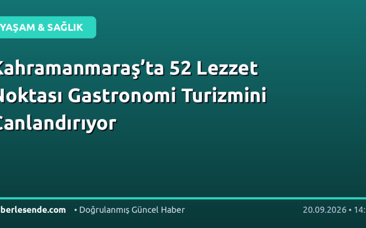 Kahramanmaraş’ta 52 Lezzet Noktası Gastronomi Turizmini Canlandırıyor
