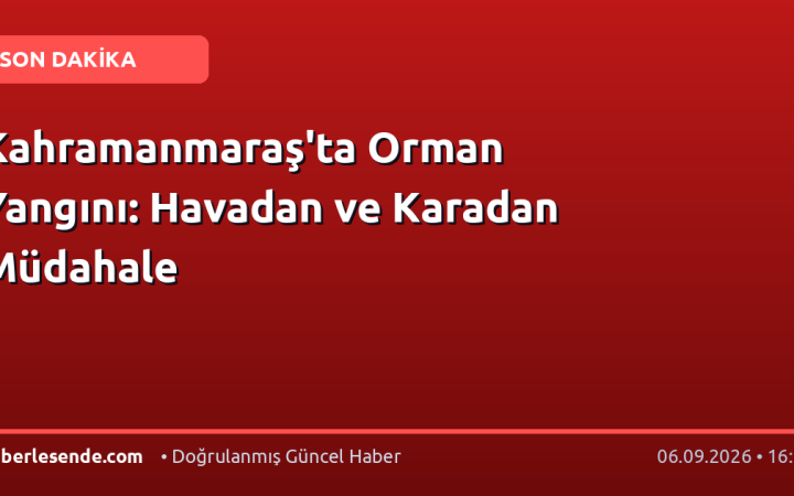 Kahramanmaraş'ta Orman Yangını: Havadan ve Karadan Müdahale
