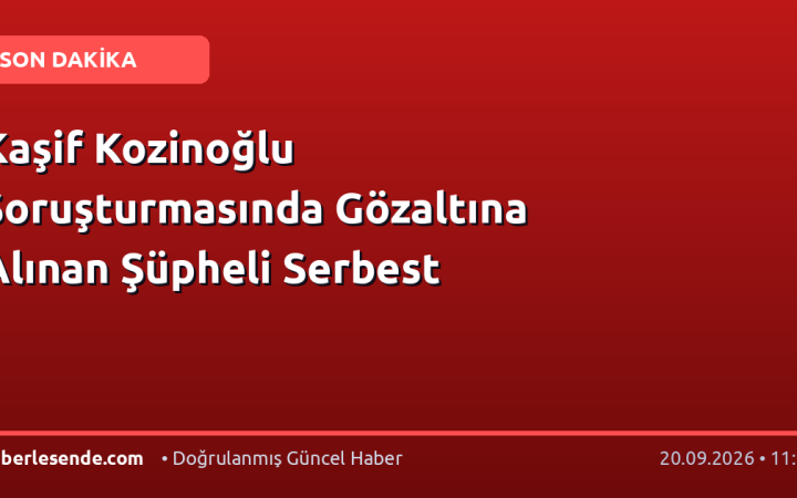 Kaşif Kozinoğlu Soruşturmasında Gözaltına Alınan Şüpheli Serbest