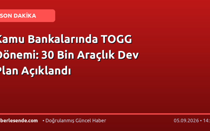 Kamu Bankalarında TOGG Dönemi: 30 Bin Araçlık Dev Plan Açıklandı