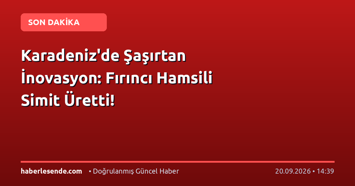 Karadeniz'de Şaşırtan İnovasyon: Fırıncı Hamsili Simit Üretti!
