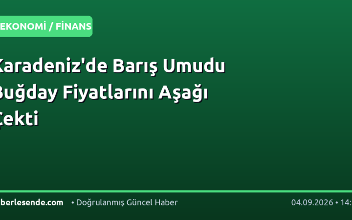 Karadeniz'de Barış Umudu Buğday Fiyatlarını Aşağı Çekti
