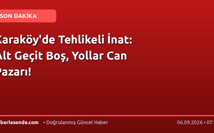 Karaköy'de Tehlikeli İnat: Alt Geçit Boş, Yollar Can Pazarı!