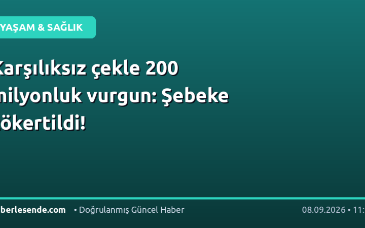 Karşılıksız çekle 200 milyonluk vurgun: Şebeke çökertildi!
