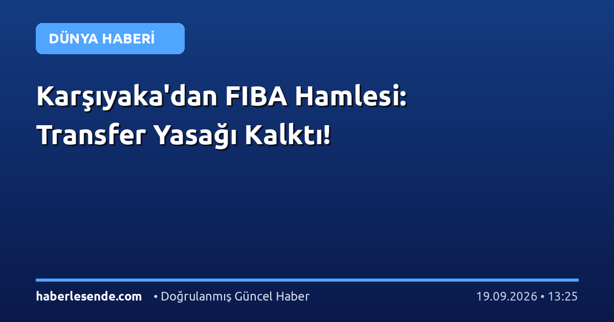Karşıyaka'dan FIBA Hamlesi: Transfer Yasağı Kalktı!