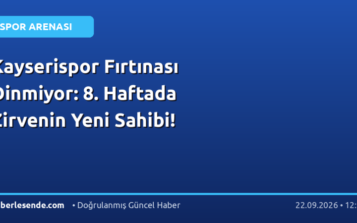 Kayserispor Fırtınası Dinmiyor: 8. Haftada Zirvenin Yeni Sahibi!