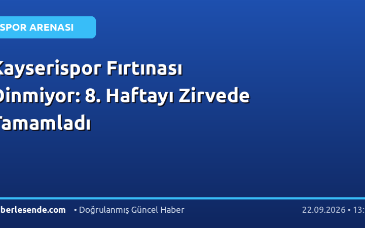 Kayserispor Fırtınası Dinmiyor: 8. Haftayı Zirvede Tamamladı