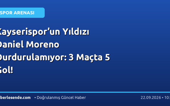 Kayserispor’un Yıldızı Daniel Moreno Durdurulamıyor: 3 Maçta 5 Gol!