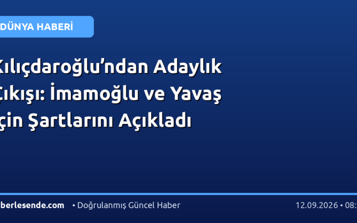 Kılıçdaroğlu’ndan Adaylık Çıkışı: İmamoğlu ve Yavaş İçin Şartlarını Açıkladı