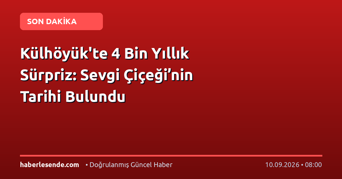 Külhöyük'te 4 Bin Yıllık Sürpriz: Sevgi Çiçeği’nin Tarihi Bulundu
