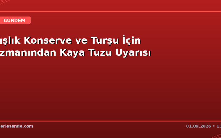 Kışlık Konserve ve Turşu İçin Uzmanından Kaya Tuzu Uyarısı