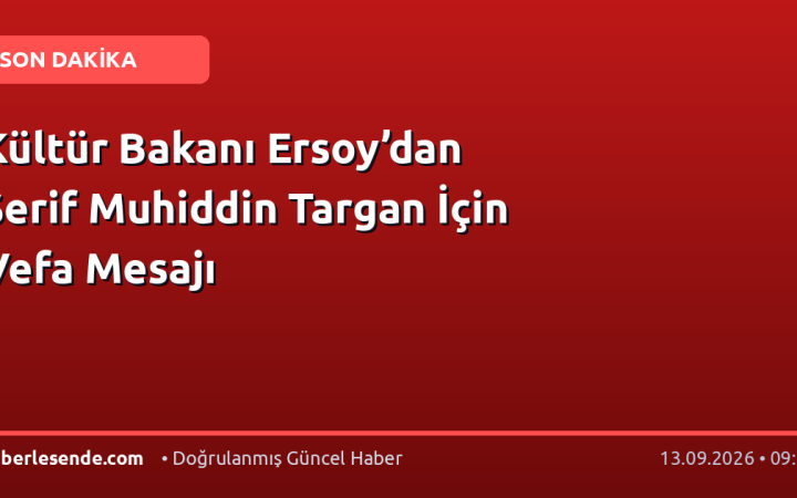 Kültür Bakanı Ersoy’dan Şerif Muhiddin Targan İçin Vefa Mesajı