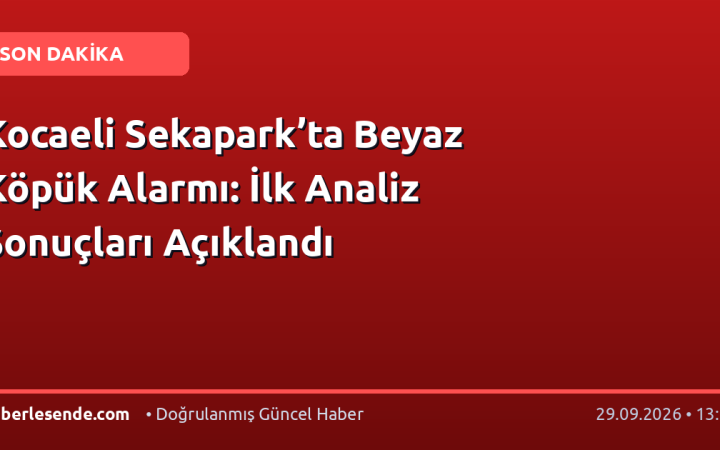 Kocaeli Sekapark’ta Beyaz Köpük Alarmı: İlk Analiz Sonuçları Açıklandı