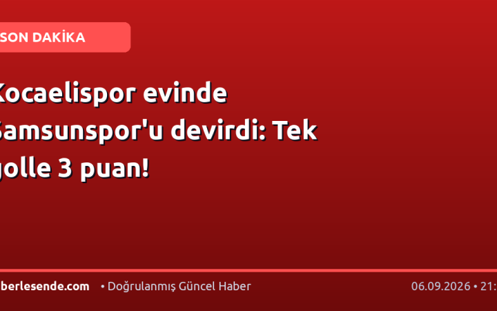 Kocaelispor evinde Samsunspor'u devirdi: Tek golle 3 puan!