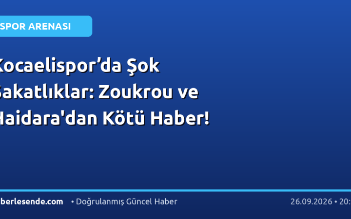 Kocaelispor’da Şok Sakatlıklar: Zoukrou ve Haidara'dan Kötü Haber!