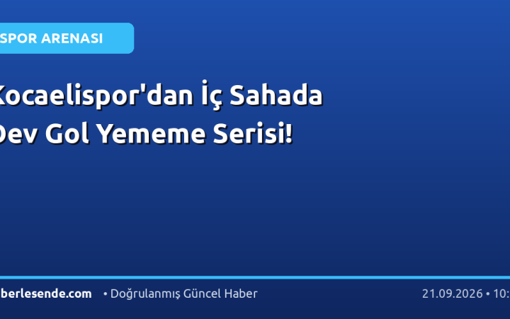Kocaelispor'dan İç Sahada Dev Gol Yememe Serisi!