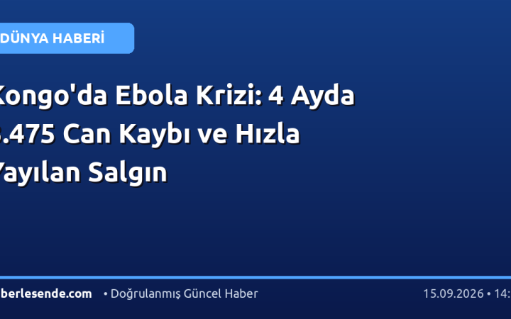 Kongo'da Ebola Krizi: 4 Ayda 3.475 Can Kaybı ve Hızla Yayılan Salgın