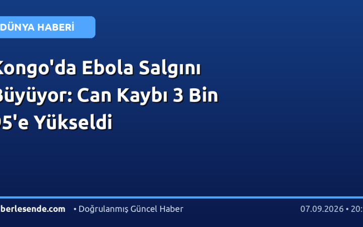 Kongo'da Ebola Salgını Büyüyor: Can Kaybı 3 Bin 95'e Yükseldi