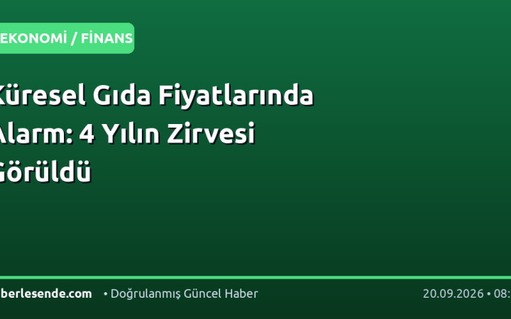 Küresel Gıda Fiyatlarında Alarm: 4 Yılın Zirvesi Görüldü