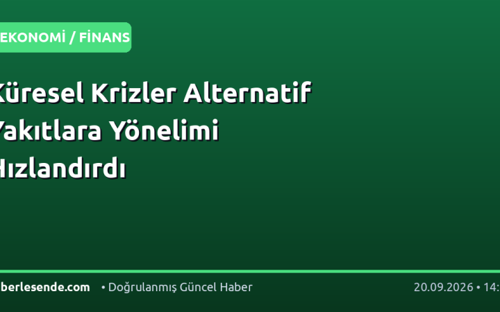 Küresel Krizler Alternatif Yakıtlara Yönelimi Hızlandırdı