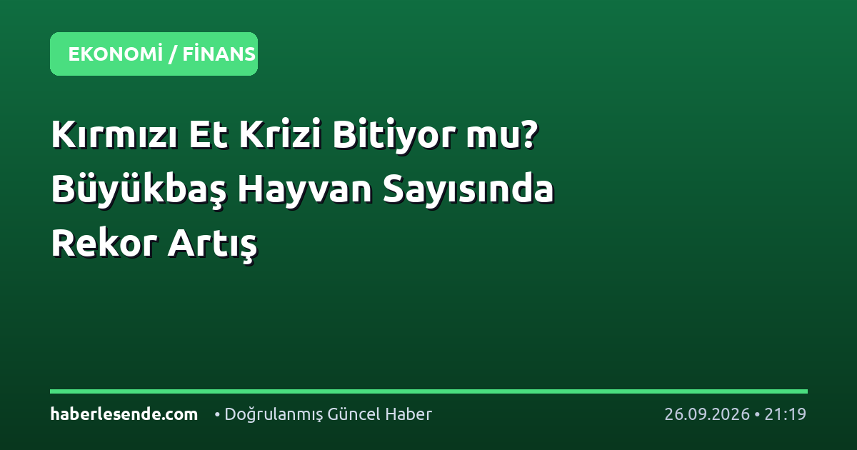 Kırmızı Et Krizi Bitiyor mu? Büyükbaş Hayvan Sayısında Rekor Artış