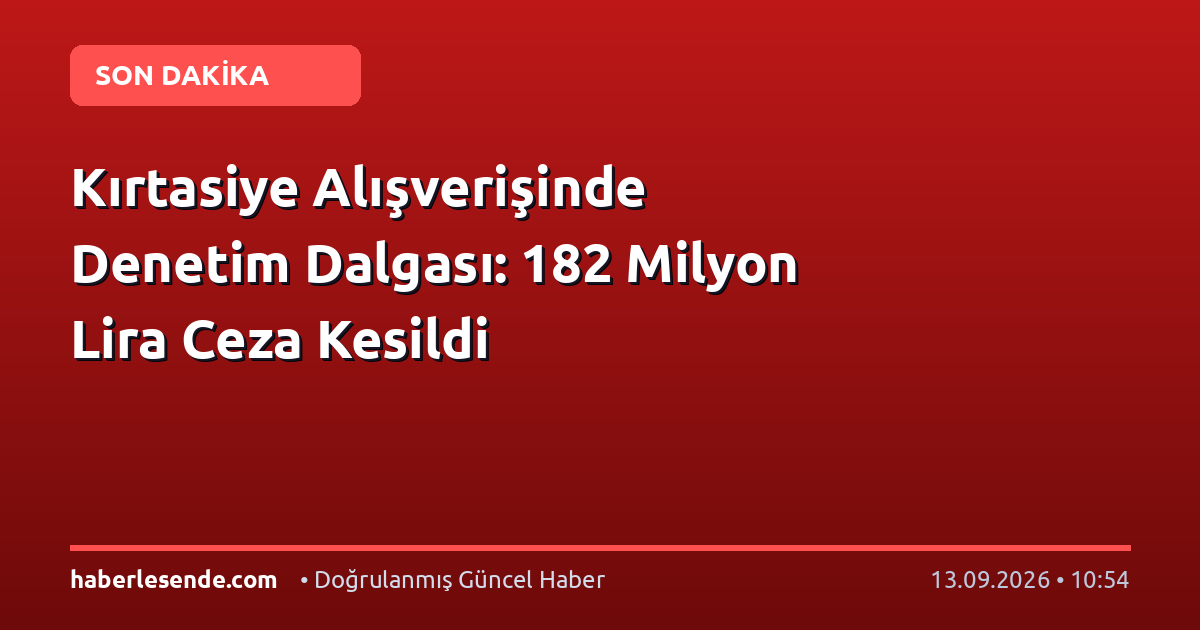 Kırtasiye Alışverişinde Denetim Dalgası: 182 Milyon Lira Ceza Kesildi