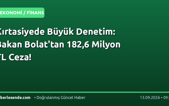 Kırtasiyede Büyük Denetim: Bakan Bolat'tan 182,6 Milyon TL Ceza!