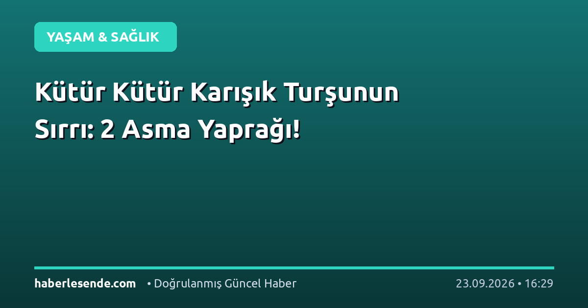 Kütür Kütür Karışık Turşunun Sırrı: 2 Asma Yaprağı!