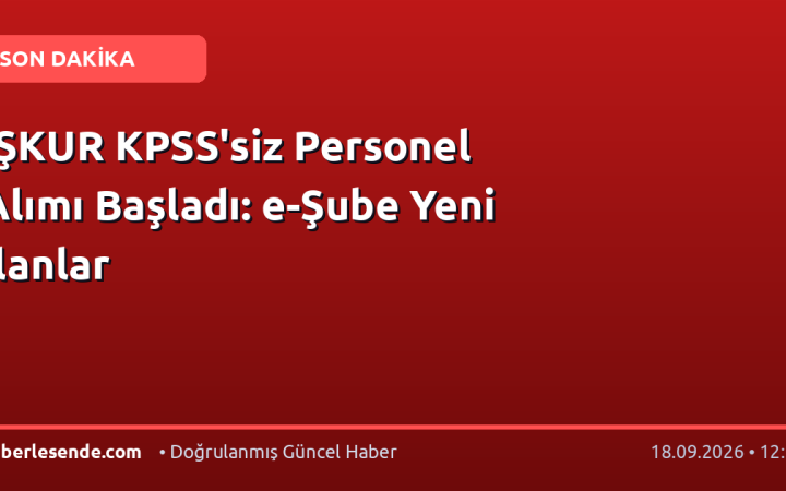 İŞKUR KPSS'siz Personel Alımı Başladı: e-Şube Yeni İlanlar