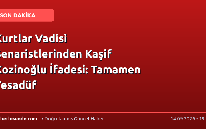 Kurtlar Vadisi Senaristlerinden Kaşif Kozinoğlu İfadesi: Tamamen Tesadüf