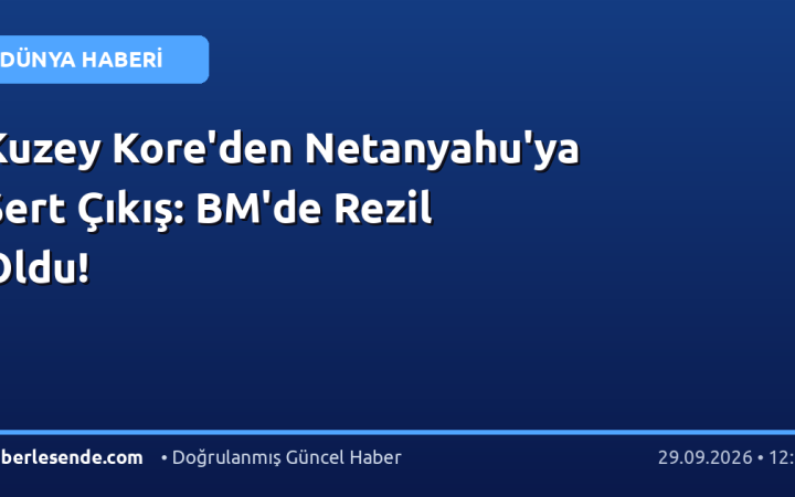 Kuzey Kore'den Netanyahu'ya Sert Çıkış: BM'de Rezil Oldu!