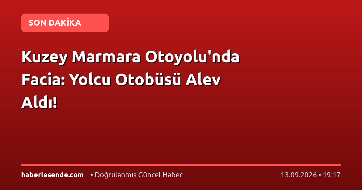Kuzey Marmara Otoyolu'nda Facia: Yolcu Otobüsü Alev Aldı!