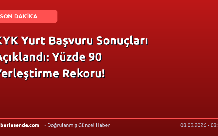 KYK Yurt Başvuru Sonuçları Açıklandı: Yüzde 90 Yerleştirme Rekoru!