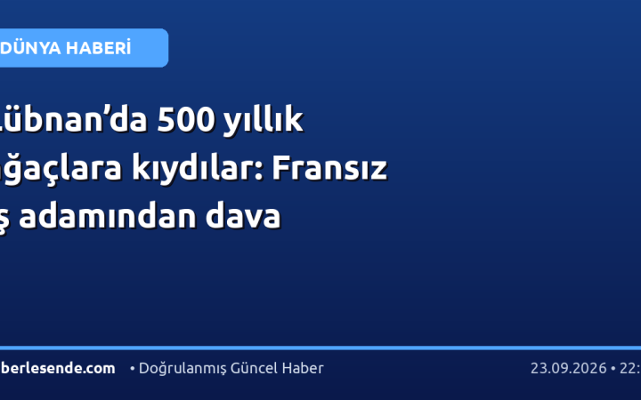 Lübnan’da 500 yıllık ağaçlara kıydılar: Fransız iş adamından dava