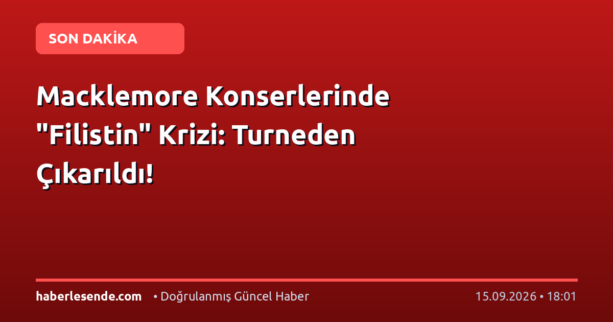 Macklemore Konserlerinde "Filistin" Krizi: Turneden Çıkarıldı!