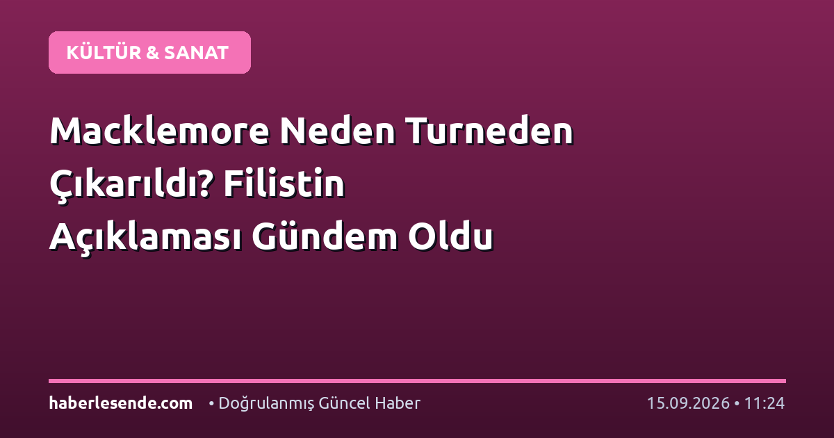 Macklemore Neden Turneden Çıkarıldı? Filistin Açıklaması Gündem Oldu