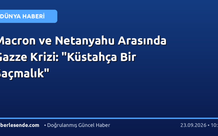 Macron ve Netanyahu Arasında Gazze Krizi: "Küstahça Bir Saçmalık"